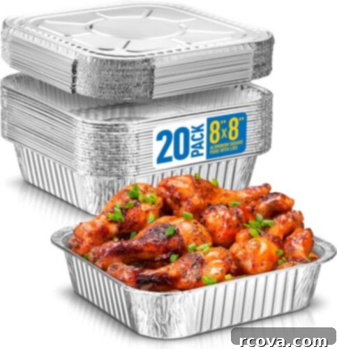 The Ultimate Guide to Meal Prep Containers 8 Stack of aluminum foil pans, ideal for freezer meal prep and oven cooking.