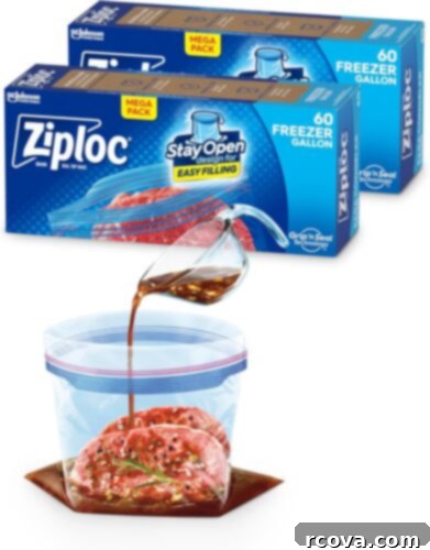 The Ultimate Guide to Meal Prep Containers 9 A stack of Ziploc gallon freezer bags, perfect for freezing bulk meals and marinades.
