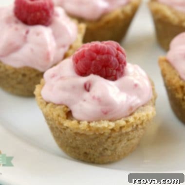 Mini Raspberry Cheesecake Cookie Cups 7 Raspberry Cheesecake Cookie Cups