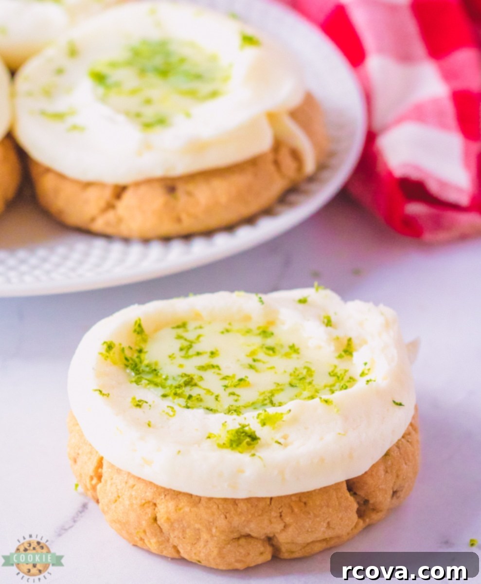 Spring Cookie Delights 15 Key Lime Pie Cookies with a buttery base and sweet lime frosting.