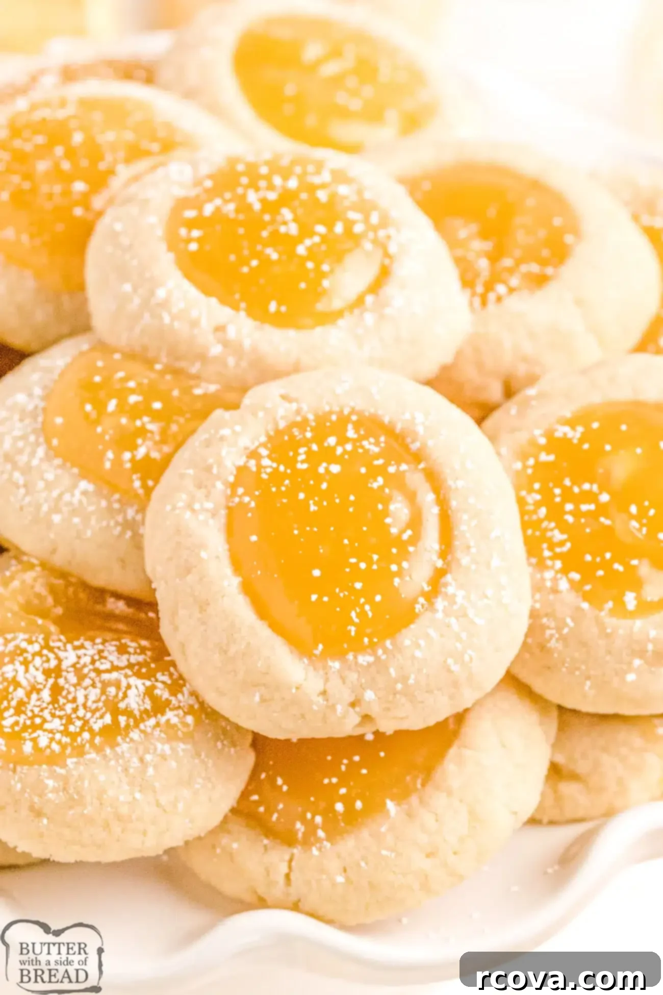 Spring Cookie Delights 24 Lemon Thumbprint Cookies with homemade lemon curd filling.