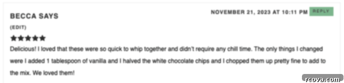 Cookies and Cream Crumble Cookies 5 Another positive review highlighting the popularity and deliciousness of these Cookies and Cream Cookies.
