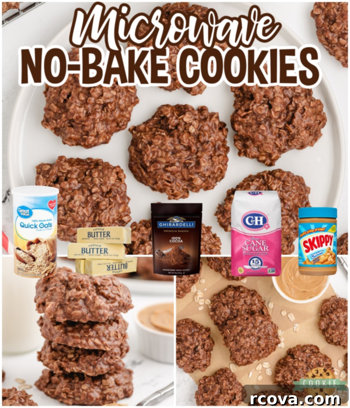 Instant Microwave Cookies 10 Microwave No-Bake Cookies are made with only six ingredients in less than 10 minutes, and no stove is necessary. Delicious no-bake cookie recipe made with oats, peanut butter, and cocoa powder.