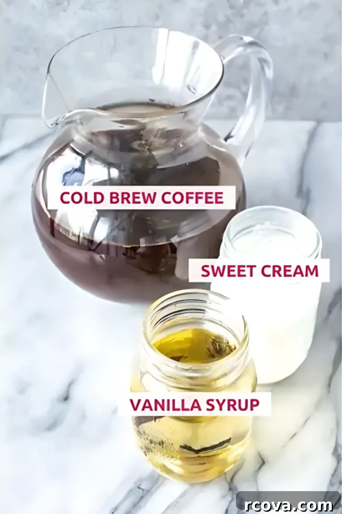 Starbucks Copycat Vanilla Sweet Cream Cold Brew 4 Ingredients for homemade vanilla sweet cream cold brew