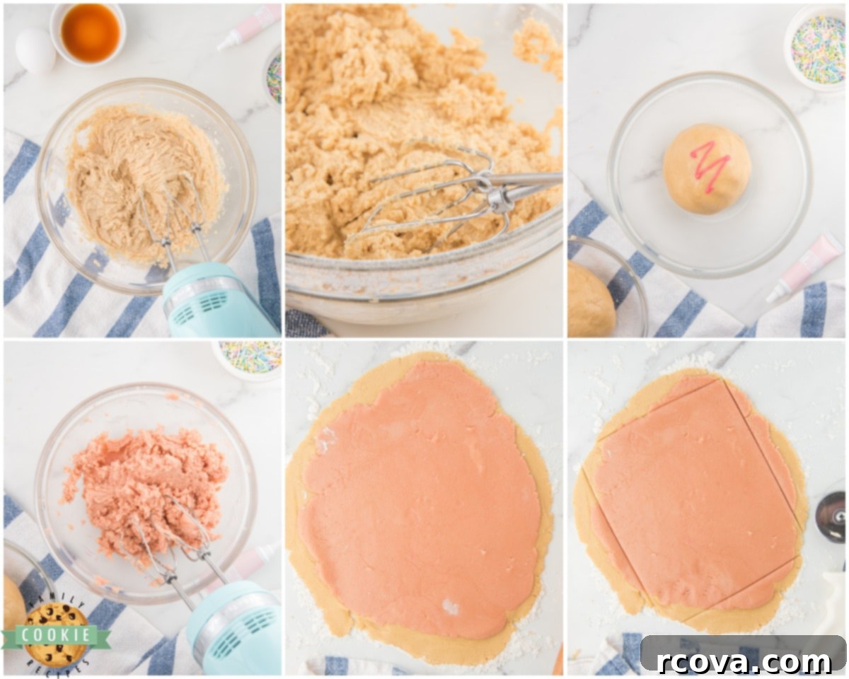 Timeless Pink Swirl Delights 3 how to make slice and bake cookie dough