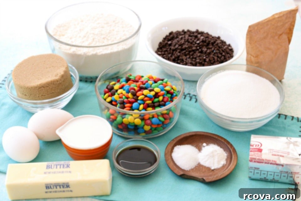Chewy MM Cookies 4 Best M&M Cookies ingredients