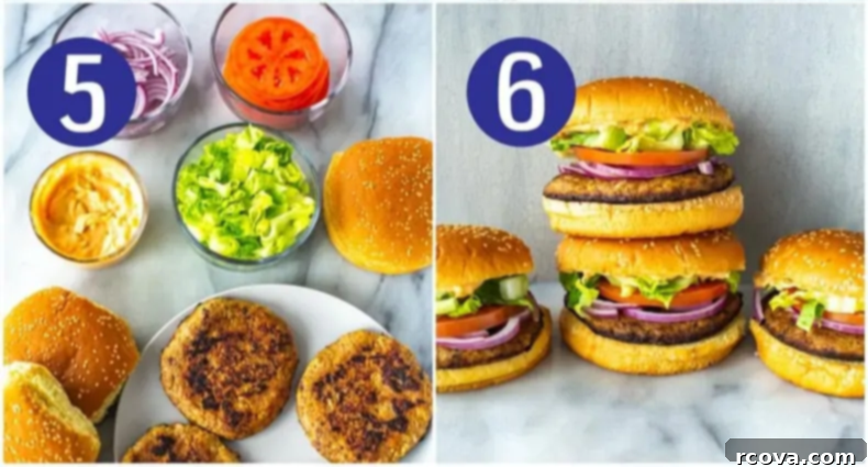 Succulent Turkey Burgers The Ultimate Recipe 8 Two images: one showing special sauce ingredients mixed in a bowl, and another showing a fully assembled turkey burger with toppings.