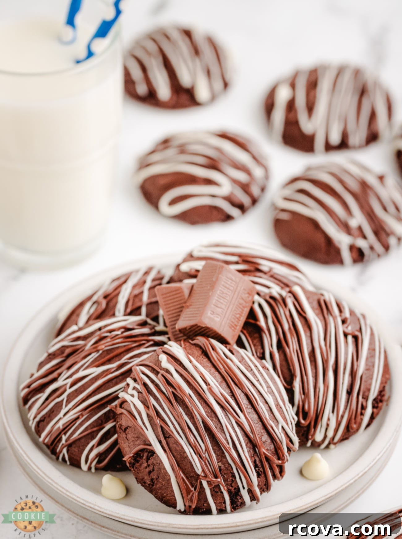 Chocolate Lava Cake Mix Cookies 3 plateful of chocolate stuffed cake mix cookies