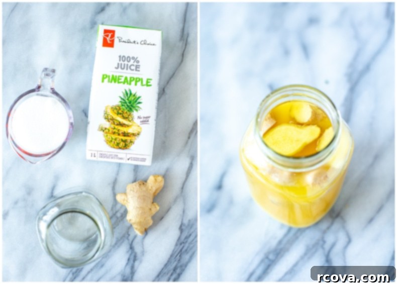 Iced Golden Ginger Latte 4 Pineapple ginger syrup