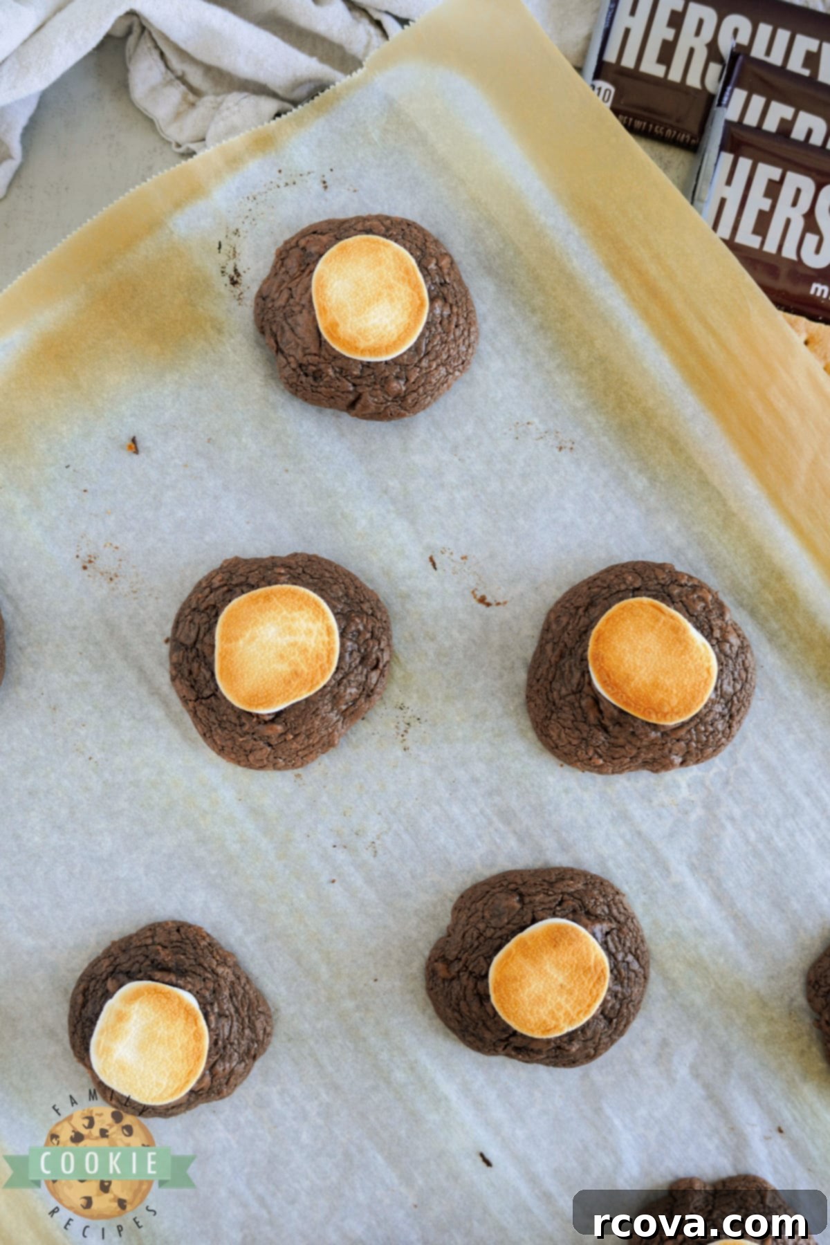 S'mores Brownie Cookies 11 Broil marshmallows until golden brown.