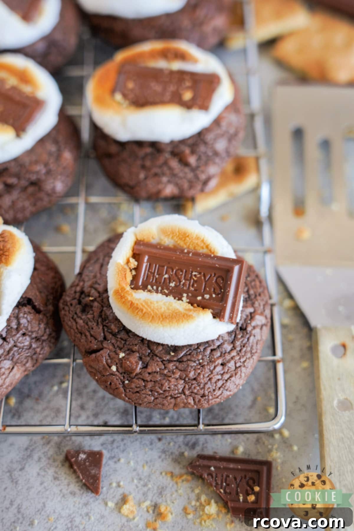 S'mores Brownie Cookies 17 S'mores Brownie Mix Cookies made with brownie mix, graham crackers, and marshmallows. A deliciously easy cookie recipe that tastes like your favorite summer treat!