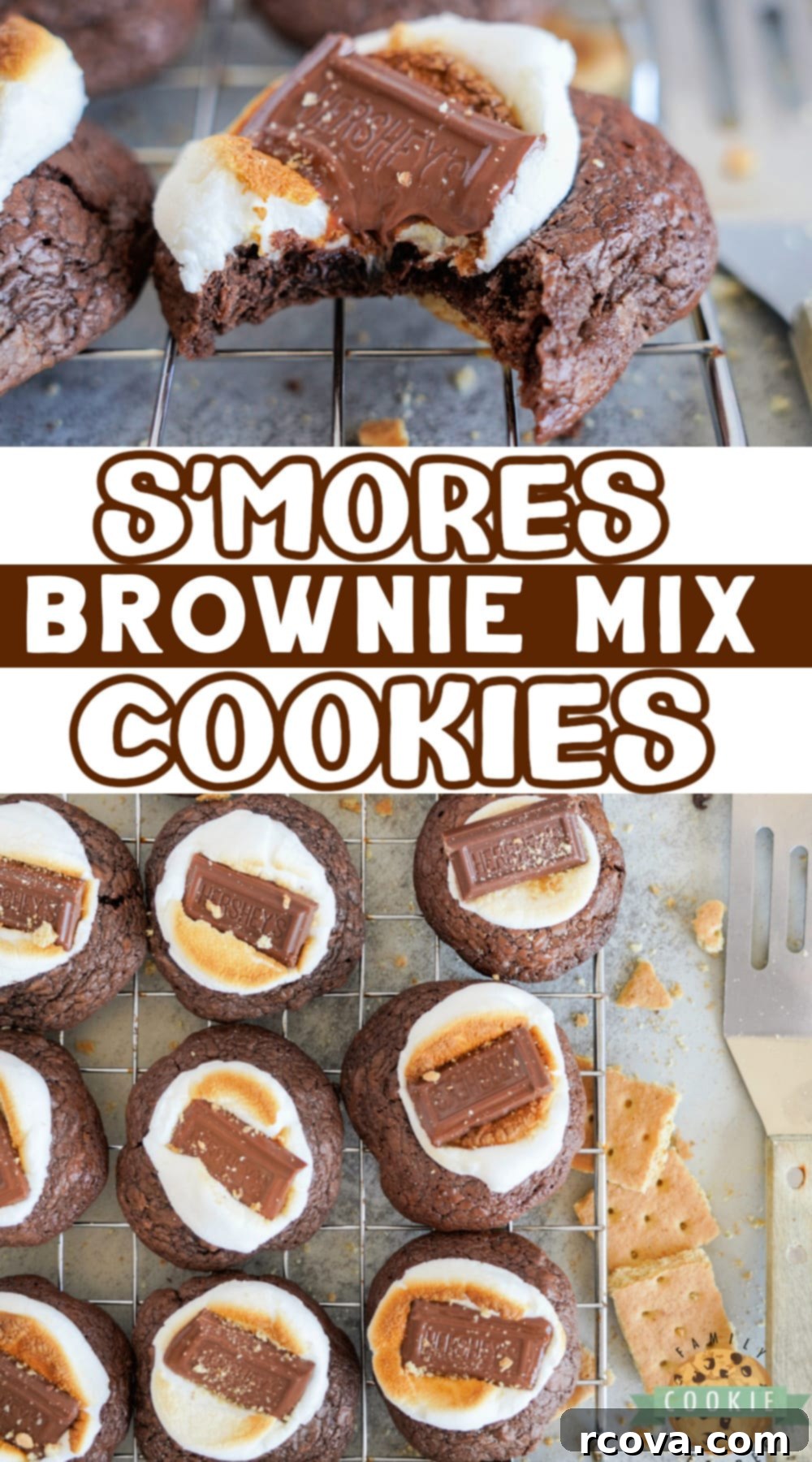 S'mores Brownie Cookies 18 S'mores Brownie Mix Cookies made with brownie mix, graham crackers, and marshmallows. A deliciously easy cookie recipe that tastes like your favorite summer treat!