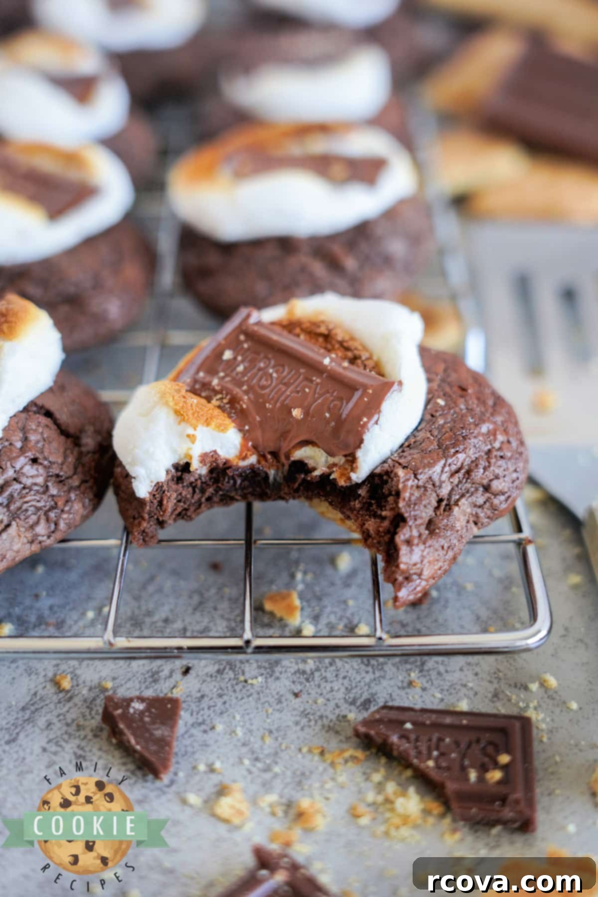 S'mores Brownie Cookies 5 Cookies made with brownie mix.