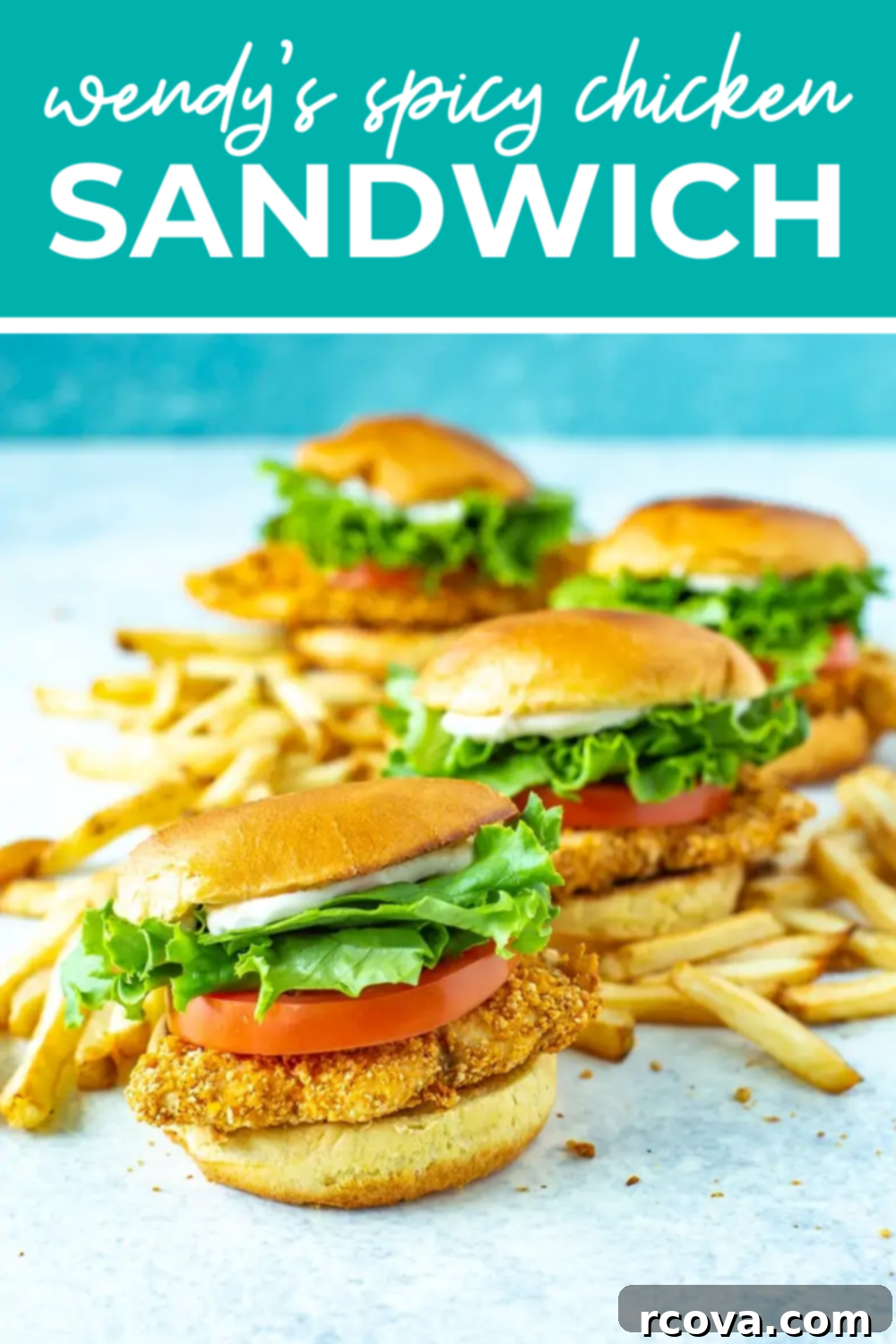 Wendys Fiery Chicken Crunch 13 Several copycat Wendy's Spicy Chicken Sandwiches with the text