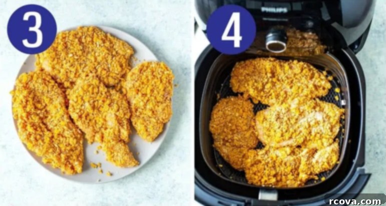 Wendys Fiery Chicken Crunch 6 Steps 3 and 4 for making Wendy's spicy chicken sandwich