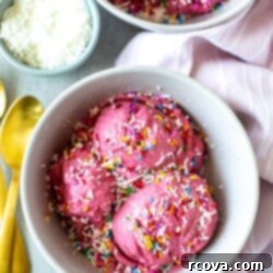 Four Ingredient Homemade Frozen Yogurt 10 A perfectly portioned bowl of Homemade Frozen Yogurt, topped with fresh berries, ready to eat.