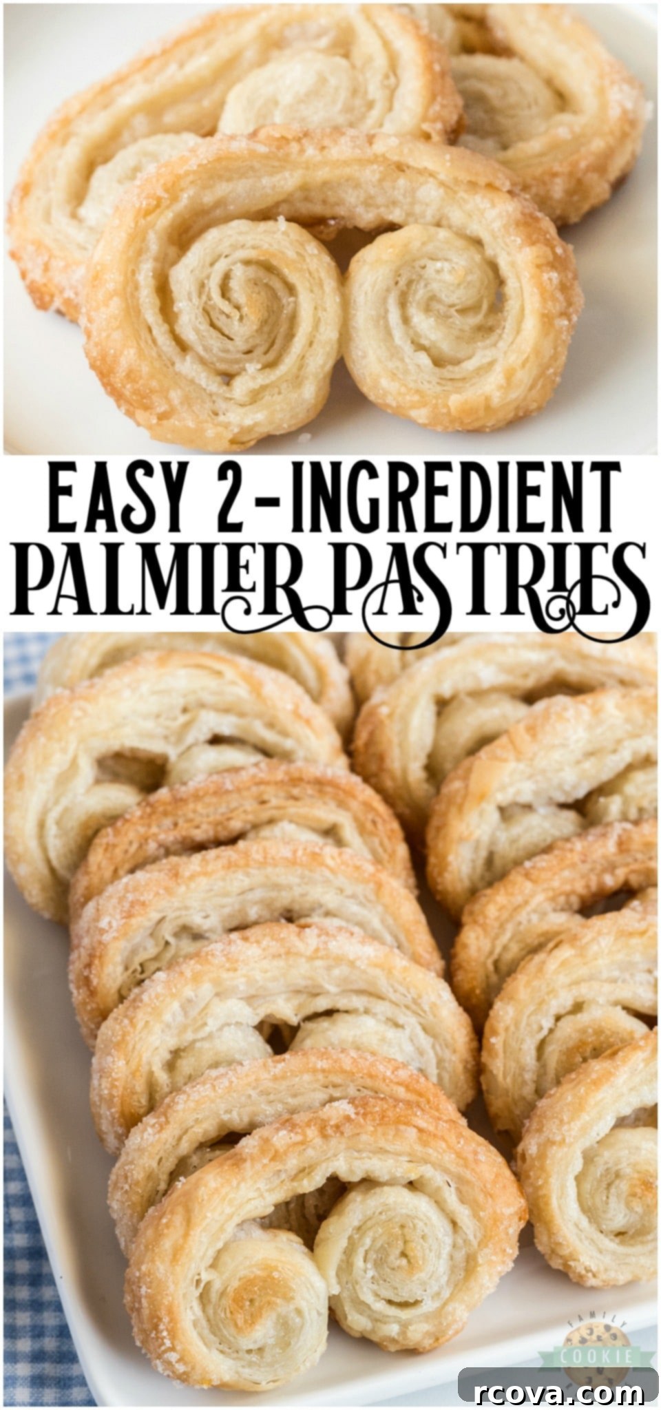 Effortless Palmiers 9 Easy Palmiers recipe made with just 2 ingredients: puff pastry and sugar! Enjoy buttery, flaky homemade Palmiers in just 30 minutes! Anyone can make these fancy looking cookies!