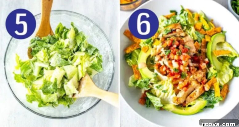 Fiery Mesa Chicken Salad 7 Steps 5 and 6 for making Chili's Santa Fe chicken salad