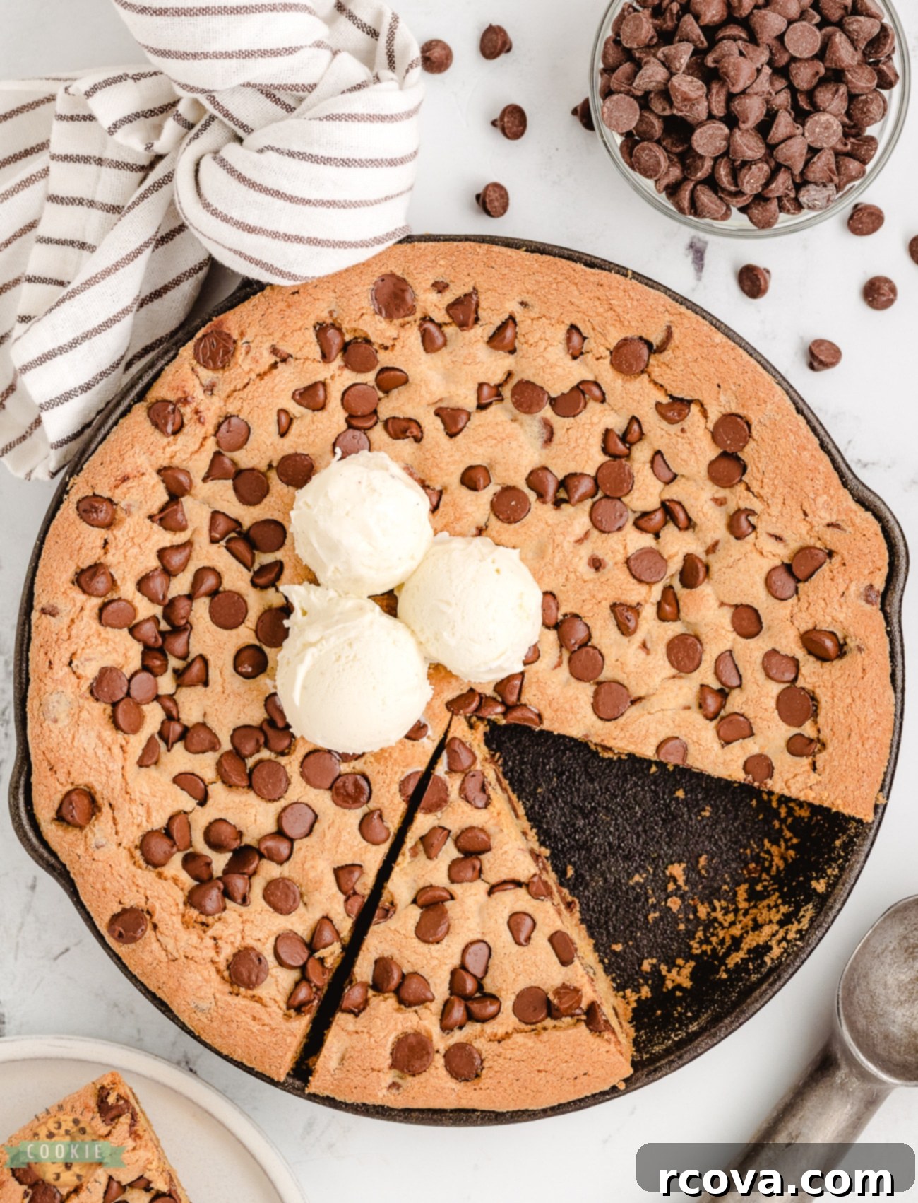 Cast Iron Cookie Indulgence 3 cast iron skillet cookie topped with ice cream
