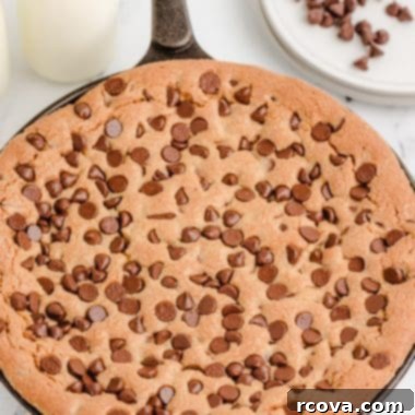 Cast Iron Cookie Indulgence 6 chocolate chip cookie baked in a cast iron skillet