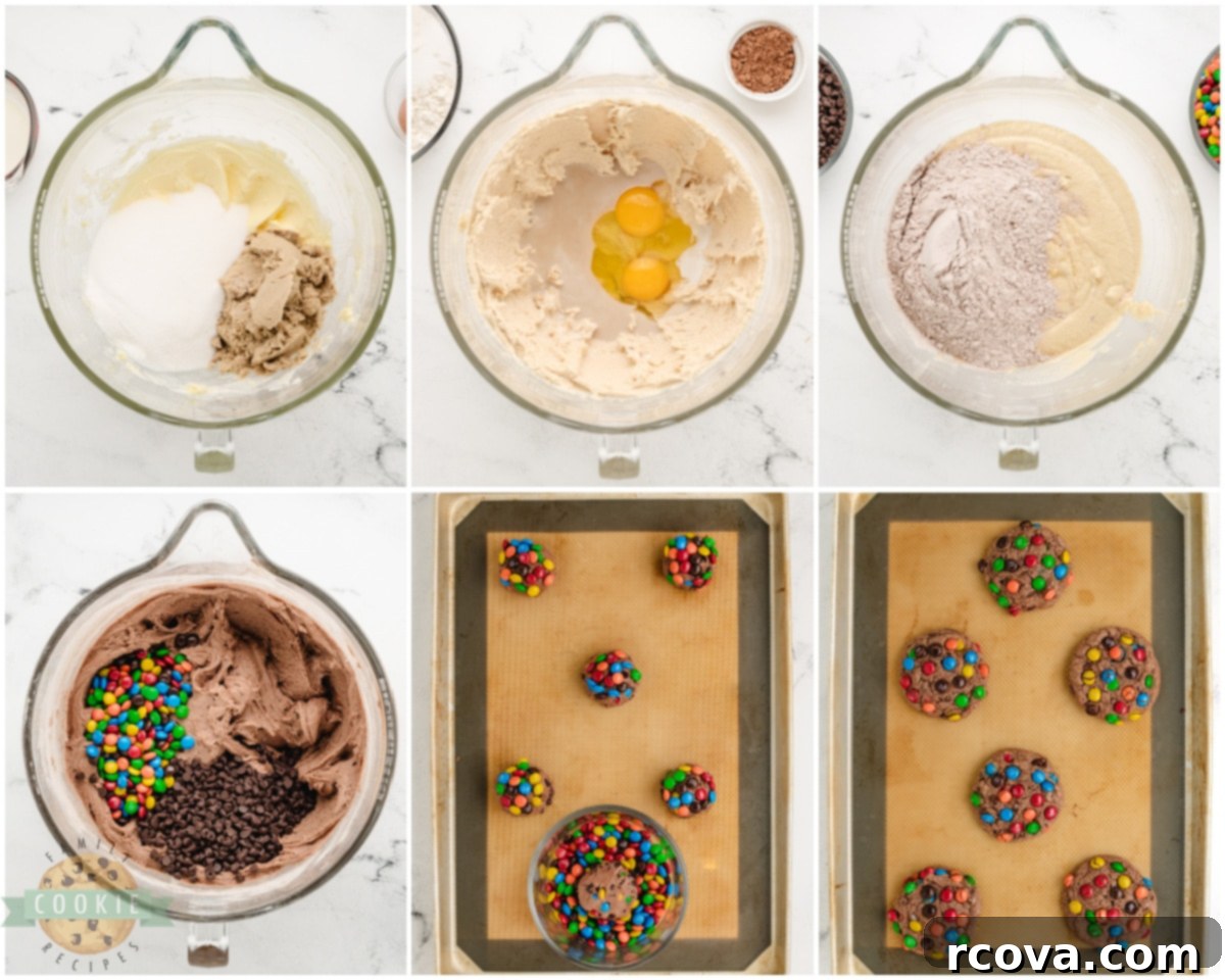 Chewy Chocolate M&M Pudding Cookies 4 how to make chocolate pudding M&M cookies
