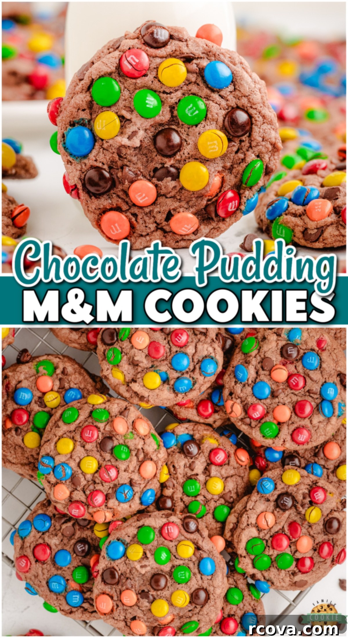 Chewy Chocolate M&M Pudding Cookies 8 Chocolate Pudding M&M Cookies made with classic ingredients for a chewy, chocolaty cookie loaded with M&M candies!