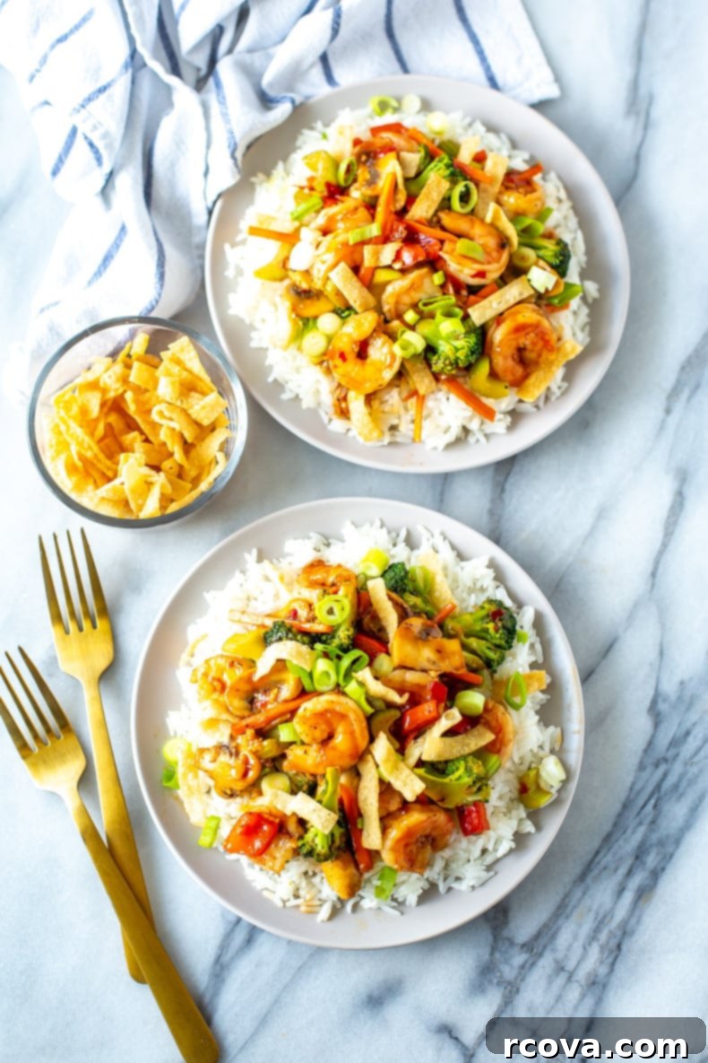 Crispy Wonton Shrimp Stir Fry 2 Authentic Applebee's Copycat Shrimp Wonton Stir Fry served over fluffy white rice with crispy wonton strips