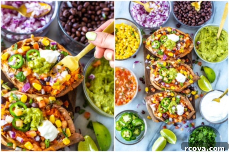 Hearty Black Bean Sweet Potato Boats 7 Black Bean Stuffed Sweet Potatoes