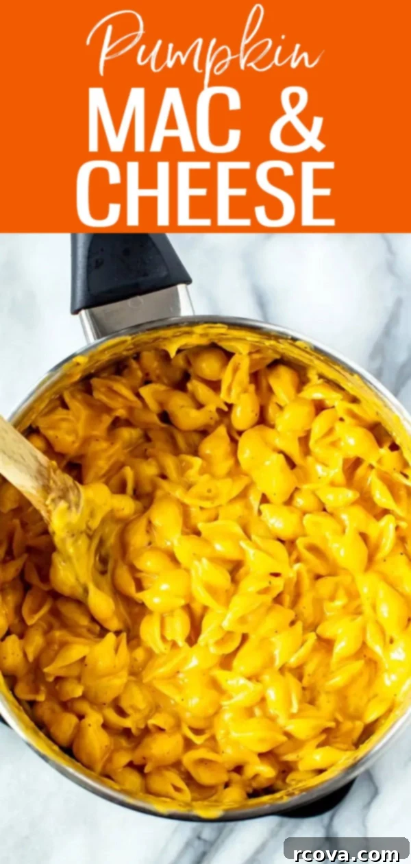 Velvety Pumpkin Mac and Cheese 13 This is the creamiest Pumpkin Mac and Cheese in existence! The secret to the creaminess is evaporated milk - it's perfect for the holidays. #pumpkinrecipe #macandcheese