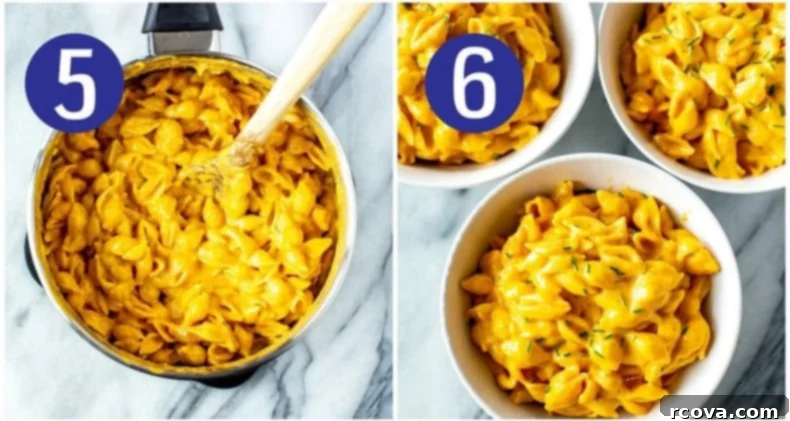 Velvety Pumpkin Mac and Cheese 7 Seasoning the pumpkin mac and cheese with salt, pepper, and mustard powder