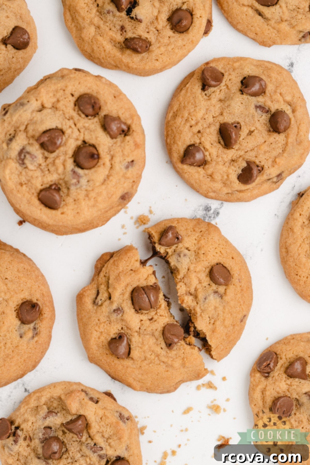 Golden Butterscotch Chocolate Chip Cookies 9 A stack of Butterscotch Chocolate Chip Cookies, emphasizing their soft and chewy texture.