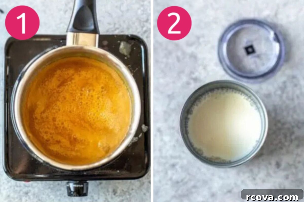 Starbucks' Salty Sweet Caramel Mocha 5 Steps 1 and 2: Making the sauces and frothing milk for a salted caramel mocha
