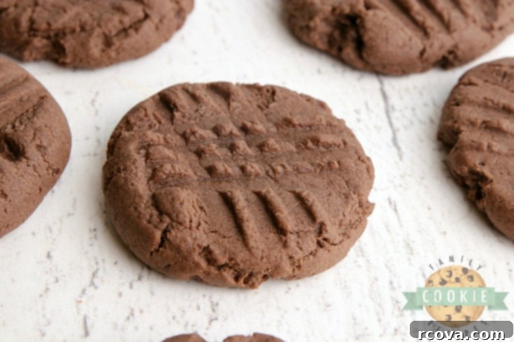 Effortless Chocolate Peanut Butter Cake Mix Cookies 7 Peanut butter cookies made with chocolate cake mix, showing the perfect texture