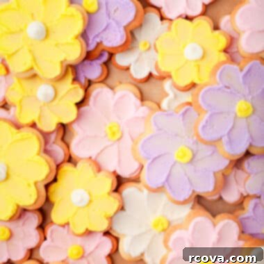 Sweet Buttercream Blooms 6 yellow, pink and lavender buttercream flower cookies