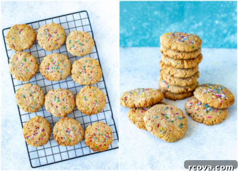 Simple 5-Ingredient Protein Cookies 4 Nut-free Funfetti Protein Cookies dough in a bowl