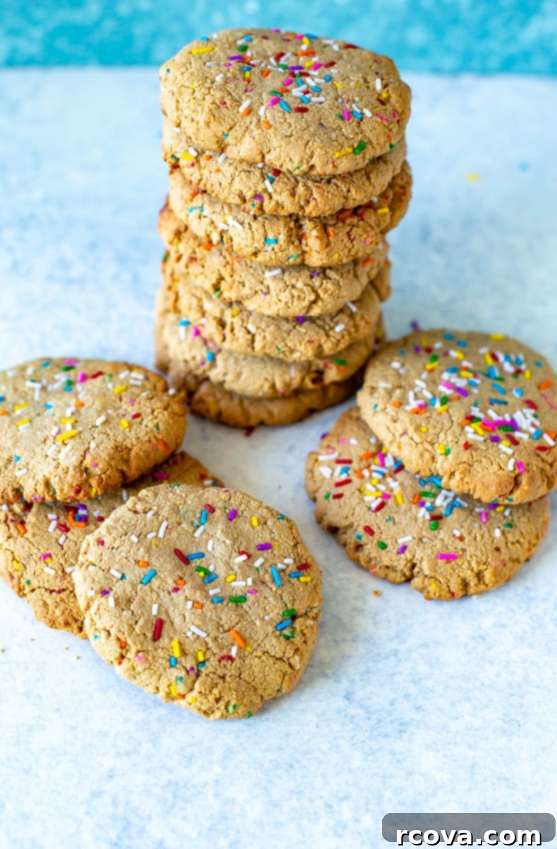 Simple 5-Ingredient Protein Cookies 10 Nut-free Funfetti Protein Cookies with a glass of milk