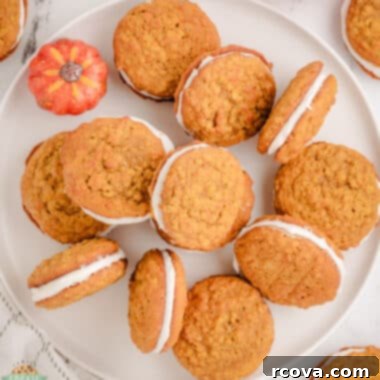 Pumpkin Patch Oat Sandwich Delights 6 pumpkin oatmeal sandwich cookies