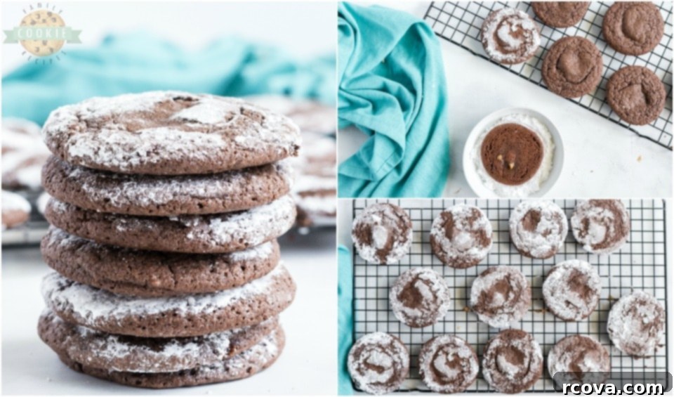 Decadent Caramel Chocolate Crinkle Cookies 5 how to make Salted Caramel Chocolate Crinkle Cookies recipe, rolling in powdered sugar