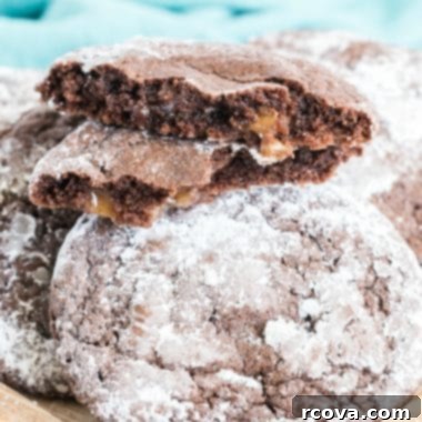 Decadent Caramel Chocolate Crinkle Cookies 7 Salted Caramel Chocolate Crinkle Cookies recipe