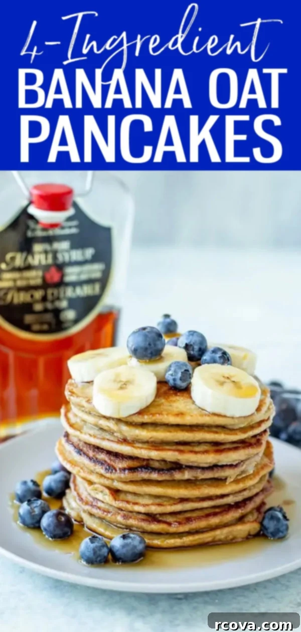 Wholesome 5-Ingredient Gluten-Free Banana Oat Pancakes 12 These Healthy Banana Oat Pancakes are a great way to start your day and the perfect meal prep breakfast – all you need are five ingredients! #bananaoat #pancakes