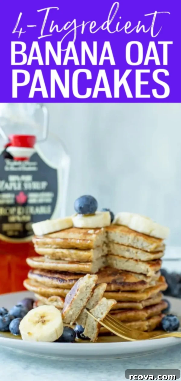 Wholesome 5-Ingredient Gluten-Free Banana Oat Pancakes 13 These Healthy Banana Oat Pancakes are a great way to start your day and the perfect meal prep breakfast – all you need are five ingredients! #bananaoat #pancakes