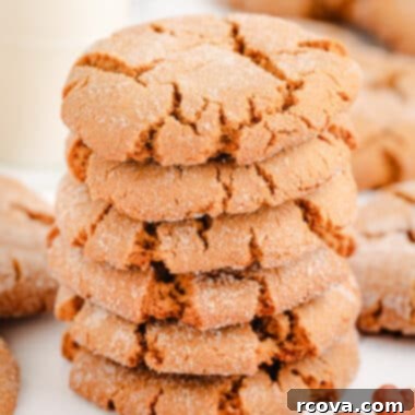 Disney Inspired Molasses Crinkle Cookies 6 stack of molasses cookies