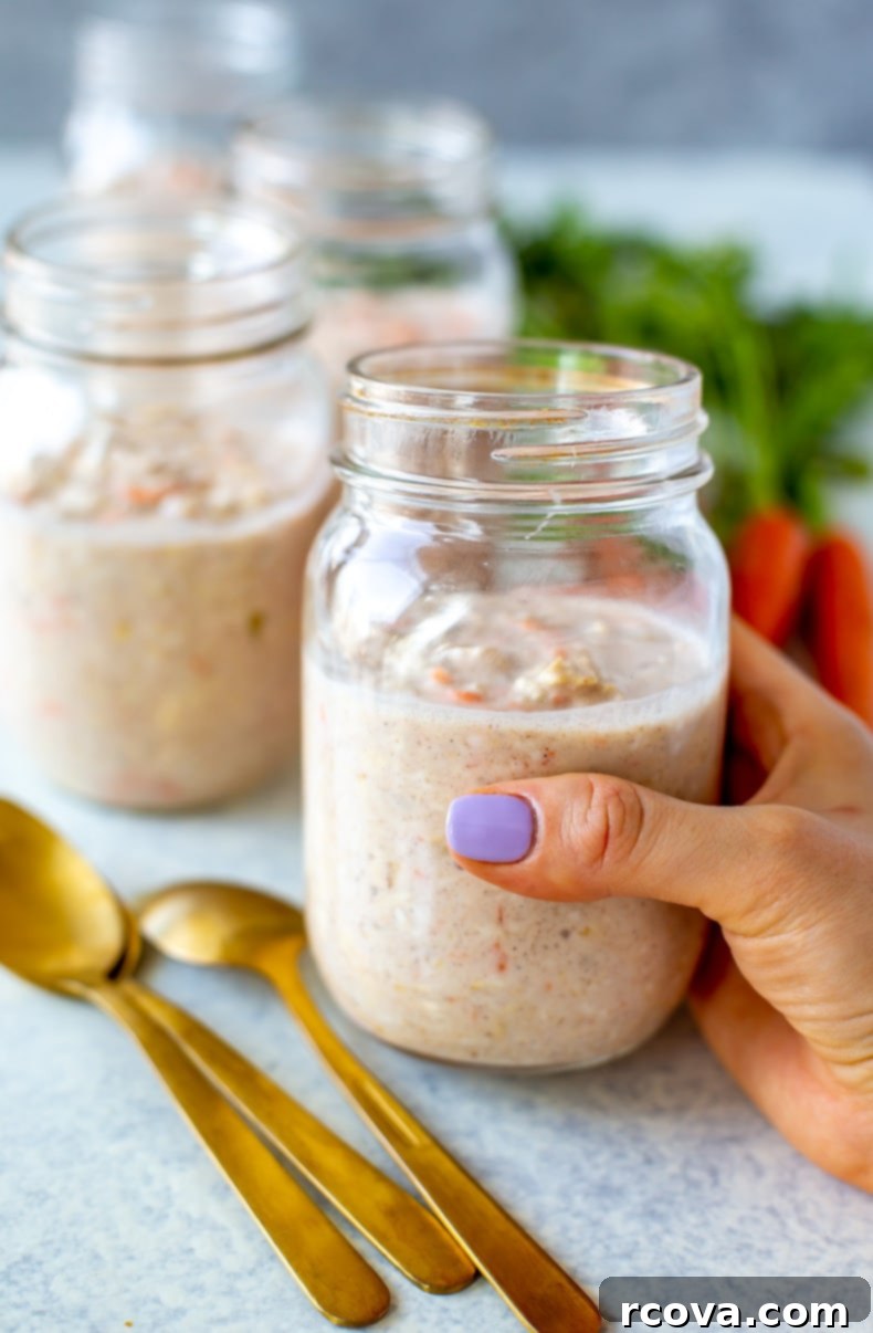 Wholesome Carrot Cake Overnight Oats for Effortless Meal Prep 2 Overnight Carrot Cake Oats
