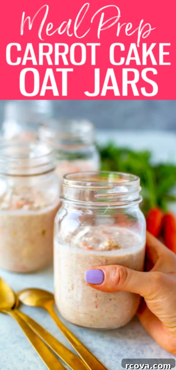 Wholesome Carrot Cake Overnight Oats for Effortless Meal Prep 10 These Carrot Cake Overnight Oats are a healthy way to enjoy the flavours of your favourite cake without any of the guilt! #overnightoats #carrotcake