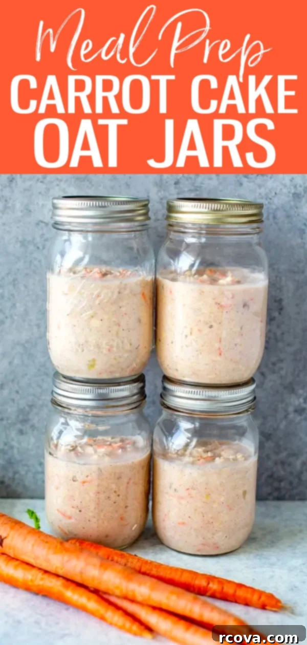 Wholesome Carrot Cake Overnight Oats for Effortless Meal Prep 11 These Carrot Cake Overnight Oats are a healthy way to enjoy the flavours of your favourite cake without any of the guilt! #overnightoats #carrotcake