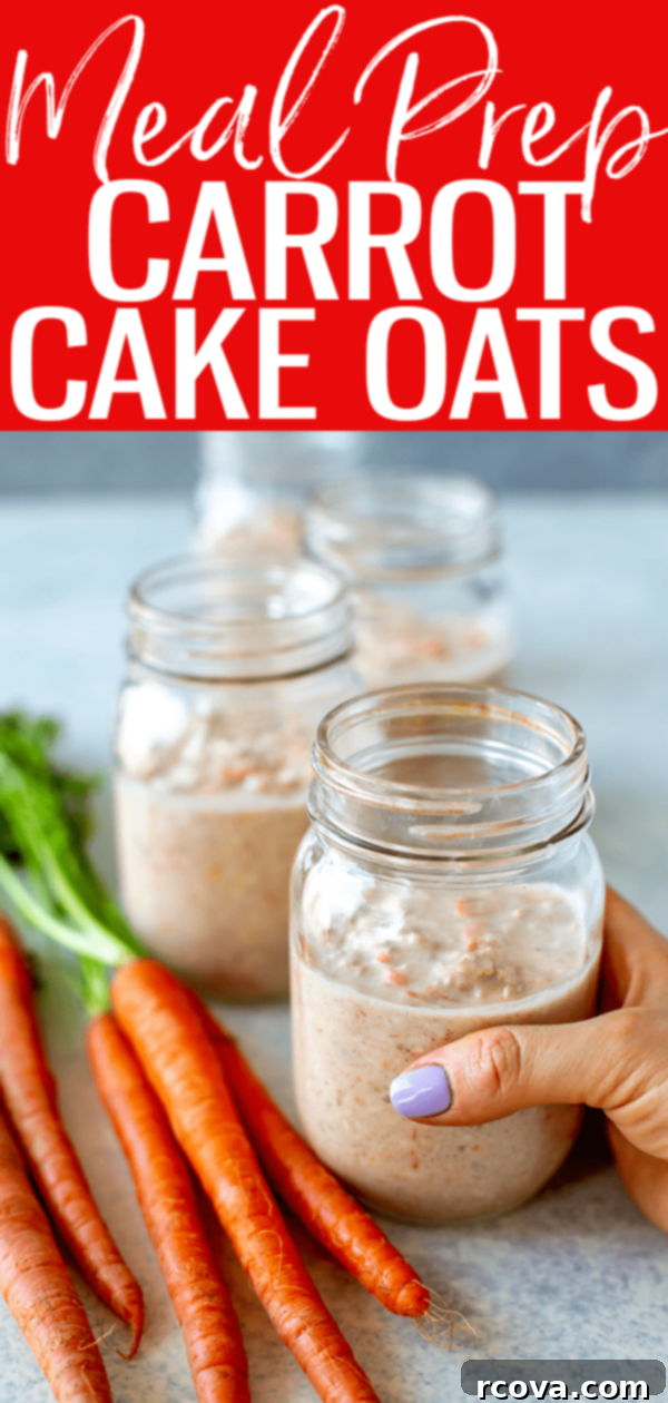 Wholesome Carrot Cake Overnight Oats for Effortless Meal Prep 12 These Carrot Cake Overnight Oats are a healthy way to enjoy the flavours of your favourite cake without any of the guilt! #overnightoats #carrotcake