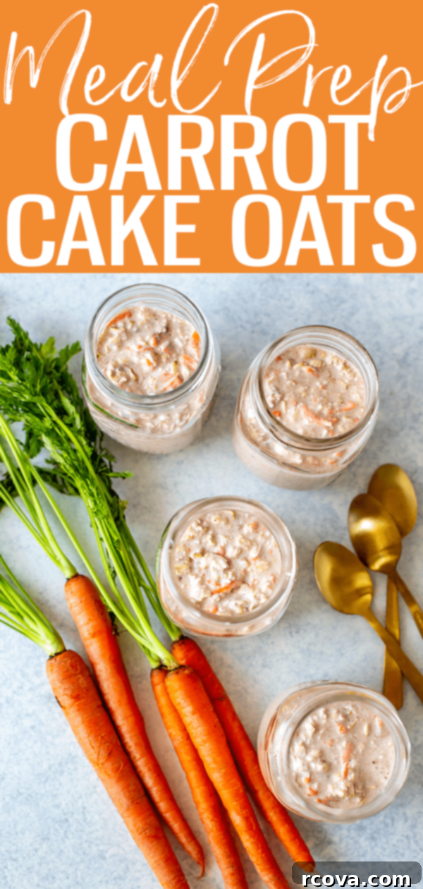 Wholesome Carrot Cake Overnight Oats for Effortless Meal Prep 13 These Carrot Cake Overnight Oats are a healthy way to enjoy the flavours of your favourite cake without any of the guilt! #overnightoats #carrotcake
