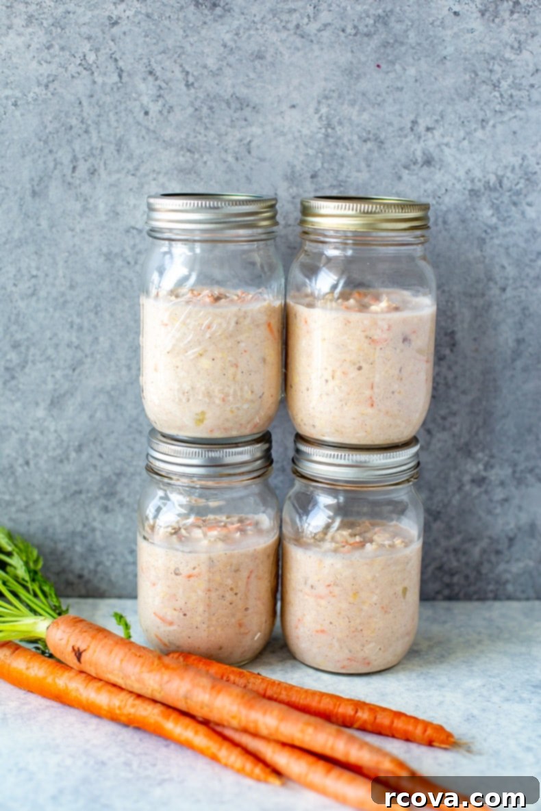 Wholesome Carrot Cake Overnight Oats for Effortless Meal Prep 6 Close-up of Carrot Cake Overnight Oats