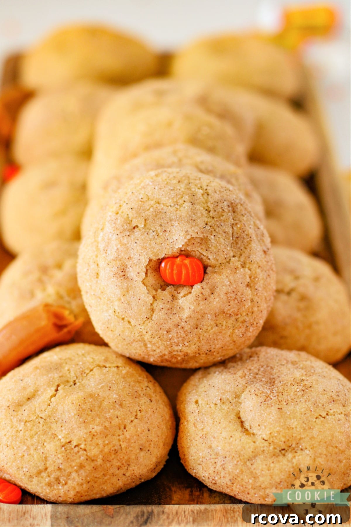 Molten Caramel Pumpkin Spice Snickerdoodles 13 Fall cookie recipe.