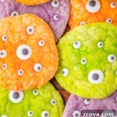 Monstrous Jello Gems 5 colorful monster Jello cookies for Halloween